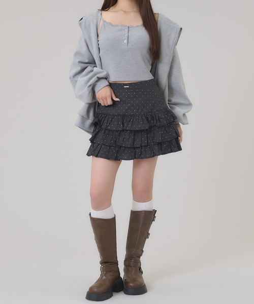 apres jour mignon(アプレジュールミニョン)の「柄ティアードスカート(スカート・レディース・ブラック/オフホワイト/グレー/ブラック系その他・フリー/LARGE)」の21枚目の写真