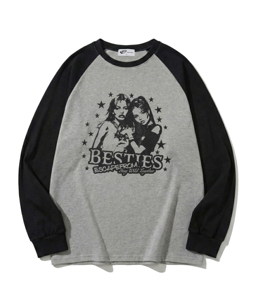 ESCAPEFROM（エスケープフロム）の「ベスティ ESCFプリントセミオーバーフィットロングスリーブ [2カラー]（Tシャツ/カットソー・レディース・グレー/ピンク・MEDIUM）」の3枚目の写真