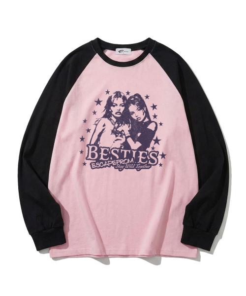 ESCAPEFROM（エスケープフロム）の「ベスティ ESCFプリントセミオーバーフィットロングスリーブ [2カラー]（Tシャツ/カットソー・レディース・グレー/ピンク・MEDIUM）」の4枚目の写真