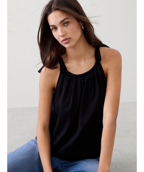 BANANA REPUBLIC FACTORY STORE(バナナリパブリック ファクトリーストア)の「BANANA REPUBLIC FACTORY STORE シルキータイショルダータンクトップ(タンクトップ・レディース・ブラック/ブラウン/マルチ・S/M/L/XS)」の2枚目の写真
