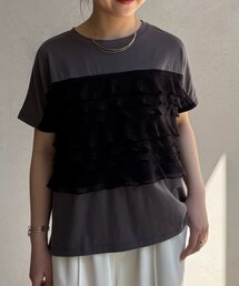 Jena espace merveilleux | 【一枚で着映える】シアーフリルカットソー(Tシャツ/カットソー)