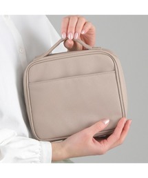 LASIEM（ラシエム）の「メイクポーチ 化粧ポーチ 大容量 自立 小物入れ トラベル 自立する ポーチ 大きめ 縦型 収納 小さい コンパクト メイクボックス 旅行 おしゃれ 可愛い 韓国 スクエア 便利 撥水 マチあり ナイロン 持ち歩き（ポーチ）」