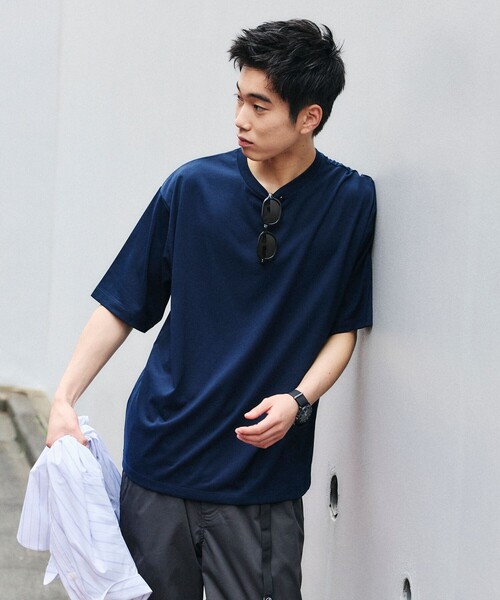 FREAK'S STORE(フリークスストア)の「限定展開 Drymix(R)/ドライミックス リラックスフィット クルーネック ソリッドTシャツ/速乾/UVカット(Tシャツ/カットソー・メンズ・ネイビー/ホワイト/チャコールグレー/アッシュグレー/ブラック・SMALL/MEDIUM/LARGE)」の19枚目の写真