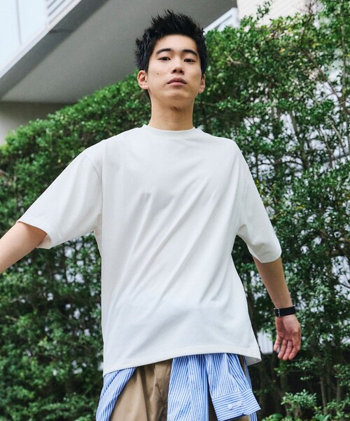 FREAK'S STORE(フリークスストア)の「限定展開 Drymix(R)/ドライミックス リラックスフィット クルーネック ソリッドTシャツ/速乾/UVカット(Tシャツ/カットソー・メンズ・ネイビー/ホワイト/チャコールグレー/アッシュグレー/ブラック・SMALL/MEDIUM/LARGE)」の21枚目の写真