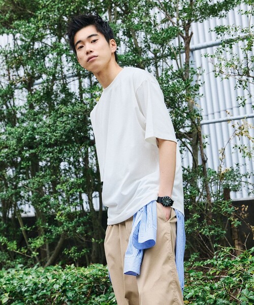 FREAK'S STORE(フリークスストア)の「限定展開 Drymix(R)/ドライミックス リラックスフィット クルーネック ソリッドTシャツ/速乾/UVカット(Tシャツ/カットソー・メンズ・ネイビー/ホワイト/チャコールグレー/アッシュグレー/ブラック・SMALL/MEDIUM/LARGE)」の22枚目の写真