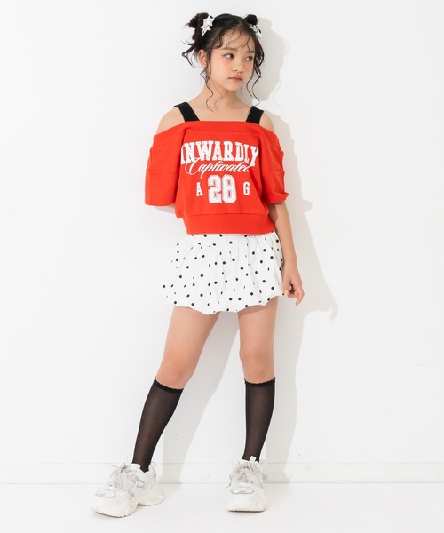 ANAP GiRL(アナップガール)の「ベルト付 バルーン スカート(スカート・キッズ・ホワイト×ブラック/ブラック/ホワイト・S/XS/M)」の19枚目の写真