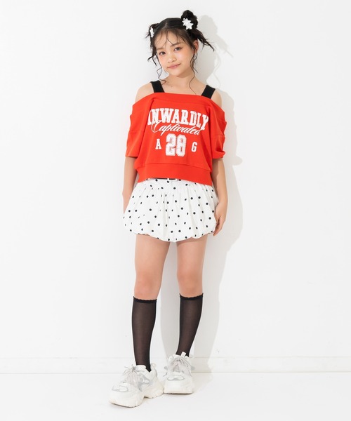 ANAP GiRL(アナップガール)の「ベルト付 バルーン スカート(スカート・キッズ・ホワイト×ブラック/ブラック/ホワイト・S/XS/M)」の20枚目の写真