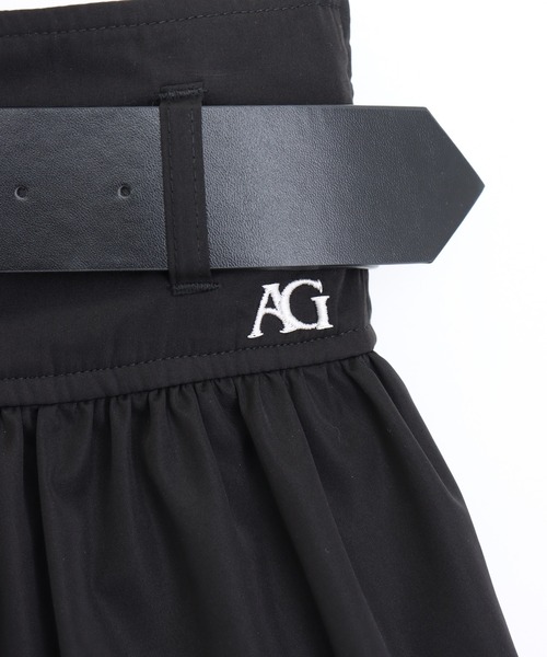 ANAP GiRL(アナップガール)の「ベルト付 バルーン スカート(スカート・キッズ・ホワイト×ブラック/ブラック/ホワイト・S/XS/M)」の7枚目の写真