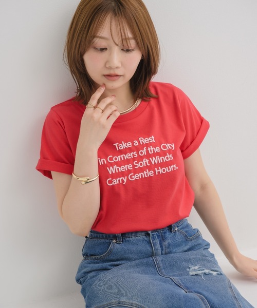 RETRO GIRL(レトロガール)の「発泡プリントTシャツ(Tシャツ/カットソー・レディース・オフホワイト/レッド/ブラック/イエロー・FREE)」の4枚目の写真