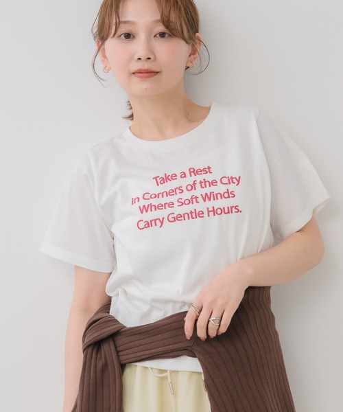 RETRO GIRL(レトロガール)の「発泡プリントTシャツ(Tシャツ/カットソー・レディース・オフホワイト/レッド/ブラック/イエロー・FREE)」の1枚目の写真