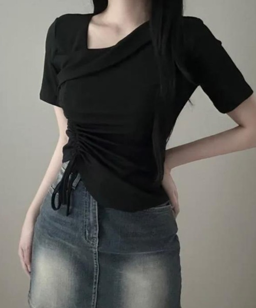 semplice(センプリチェ)の「Tシャツ【韓国ファッション】(Tシャツ/カットソー・レディース・ブラック/ホワイト/ピンク・F)」の10枚目の写真
