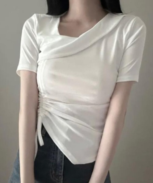 semplice(センプリチェ)の「Tシャツ【韓国ファッション】(Tシャツ/カットソー・レディース・ブラック/ホワイト/ピンク・F)」の12枚目の写真