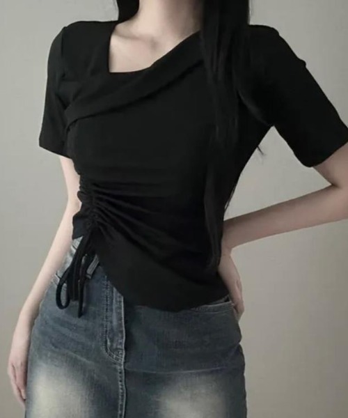 semplice(センプリチェ)の「Tシャツ【韓国ファッション】(Tシャツ/カットソー・レディース・ブラック/ホワイト/ピンク・F)」の14枚目の写真