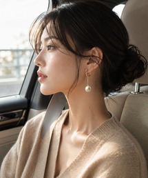 【 NOLITA / ノリータ 】コットンパール ロングチェーンフープ イヤリング  JOY-SOU