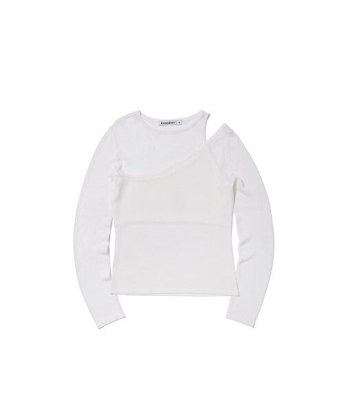 EXTRAORDINARY(エクストラオーディナリー)の「LAYERED KNIT TOP IVORY(ニット/セーター・レディース・その他・FREE)」の1枚目の写真