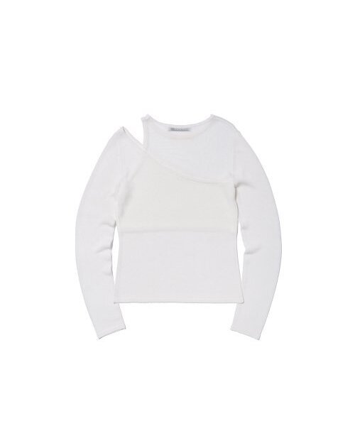 EXTRAORDINARY(エクストラオーディナリー)の「LAYERED KNIT TOP IVORY(ニット/セーター・レディース・その他・FREE)」の2枚目の写真