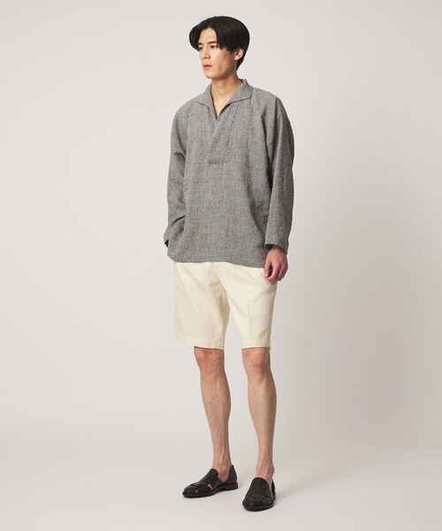 UNITED ARROWS（ユナイテッドアローズ）の「＜DEVORE＞ハーフギャザー チノ ショーツ（その他パンツ・メンズ・ダークブラウン/オフホワイト/オリーブ・48/50/46/44）」の4枚目の写真
