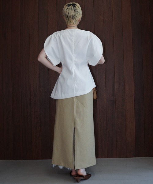 chuclla(チュクラ)の「アシンメトリーボリュームスリーブトップス chw26s297(Tシャツ/カットソー・レディース・ホワイト/ブラック・M/L)」の10枚目の写真