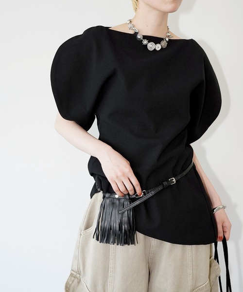 chuclla(チュクラ)の「アシンメトリーボリュームスリーブトップス chw26s297(Tシャツ/カットソー・レディース・ホワイト/ブラック・M/L)」の15枚目の写真