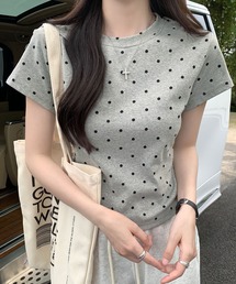 ドット柄Tシャツ