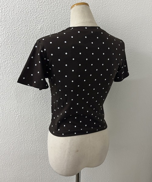 PRIVATE  BEACH（プライベートビーチ）の「ドット柄Tシャツ（Tシャツ/カットソー・レディース・ブラック/グレー/ホワイト・M/L）」の6枚目の写真