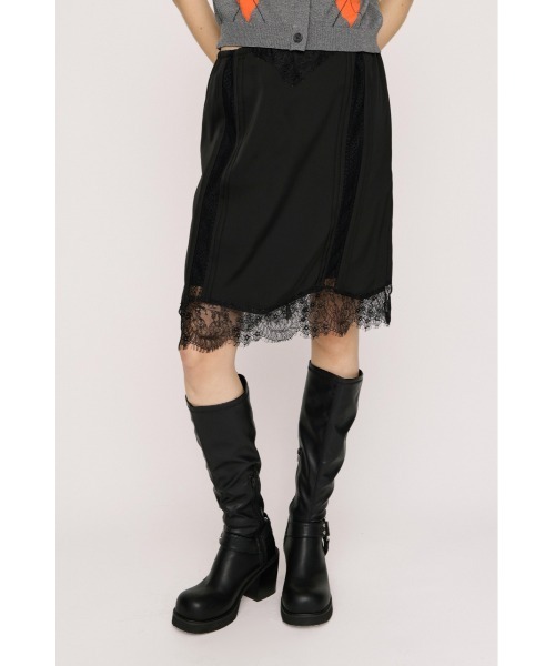 SLY(スライ)の「SHORT SLIP SKIRT ショートスリップスカート 夏服(スカート・レディース・ブラック/アイボリー/ブラウン・FREE)」の2枚目の写真