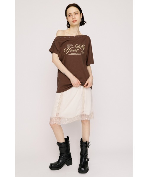 SLY(スライ)の「SHORT SLIP SKIRT ショートスリップスカート 夏服(スカート・レディース・ブラック/アイボリー/ブラウン・FREE)」の4枚目の写真