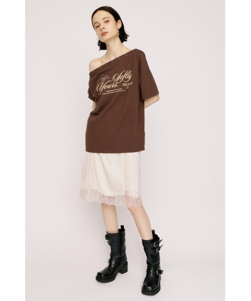 SLY(スライ)の「SHORT SLIP SKIRT ショートスリップスカート 夏服(スカート・レディース・ブラック/アイボリー/ブラウン・FREE)」の5枚目の写真