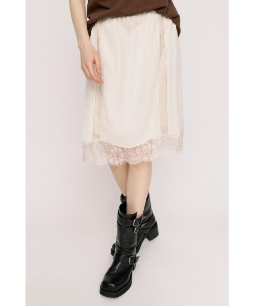 SLY(スライ)の「SHORT SLIP SKIRT ショートスリップスカート 夏服(スカート・レディース・ブラック/アイボリー/ブラウン・FREE)」の6枚目の写真