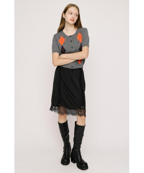 SLY(スライ)の「SHORT SLIP SKIRT ショートスリップスカート 夏服(スカート・レディース・ブラック/アイボリー/ブラウン・FREE)」の12枚目の写真