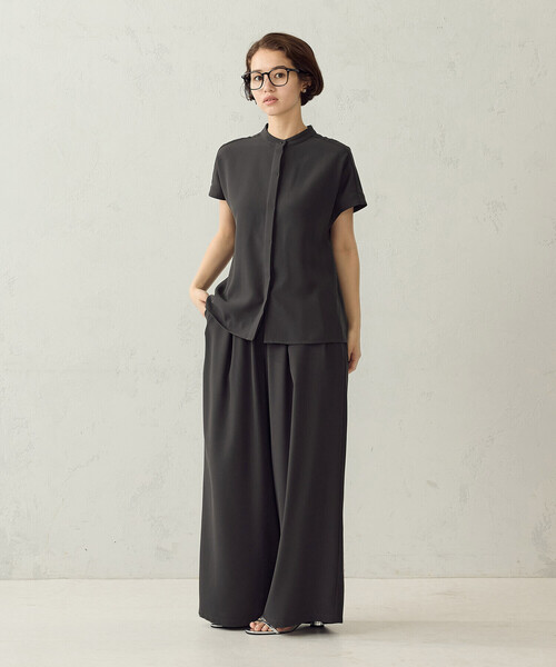 COMME CA ISM(コムサイズム)の「【セットアップ対応】シフォンジョーゼット ボックスタックイージーワイドパンツ(その他パンツ・レディース・キャメル/チャコール・MEDIUM/LARGE)」の17枚目の写真