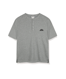 サンロゴワッフルヘンリーネック半袖Tシャツ3カラー[WASR_1002]
