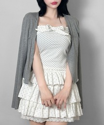 FOLLOWIN（フォロウィン）の「【セットアップ】ドットリボンキャミ×ショートボレロ【冷房/UV対策】（セットアップ）」