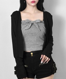 FOLLOWIN（フォロウィン）の「【セットアップ】ドットリボンキャミ×ショートボレロ【冷房/UV対策】（セットアップ）」