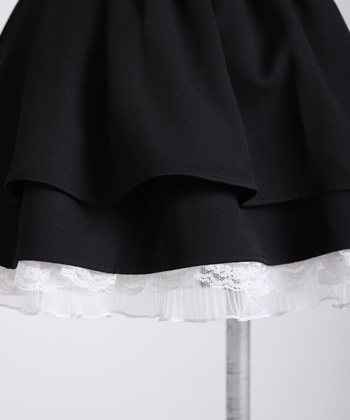 DearMyLoveRose（ディアマイラブローズ）の「ビジューボタンハイウエストタックレースフリルミニスカート【大きいサイズあり】（スカート・レディース・ベージュ/グレー/ブラック・LL～3L/L～LL/M-L）」の14枚目の写真