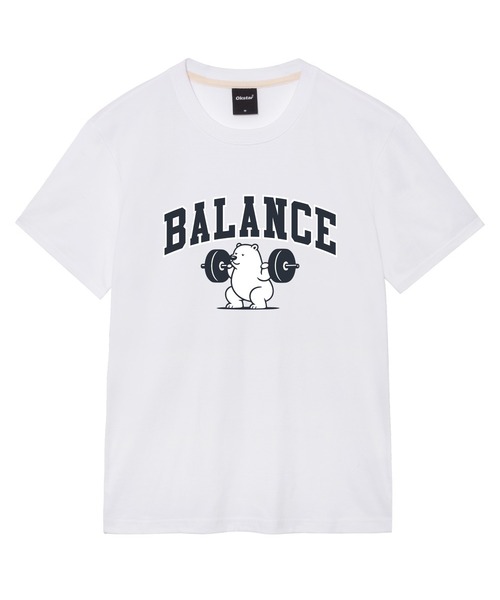 OKSTAR(オクスター)の「バランスベア 半袖Tシャツ(Tシャツ/カットソー・メンズ・ホワイト/ブラック/グレー/ダークグリーン/ネイビー/ダークブルー/クリーム/ライトグレー/ライトベージュ/ダークグレー/カーキ・SMALL/MEDIUM/LARGE/X-LARGE/2XL/3XL/4XL)」の1枚目の写真