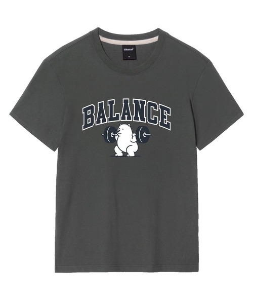 OKSTAR(オクスター)の「バランスベア 半袖Tシャツ(Tシャツ/カットソー・メンズ・ホワイト/ブラック/グレー/ダークグリーン/ネイビー/ダークブルー/クリーム/ライトグレー/ライトベージュ/ダークグレー/カーキ・SMALL/MEDIUM/LARGE/X-LARGE/2XL/3XL/4XL)」の5枚目の写真