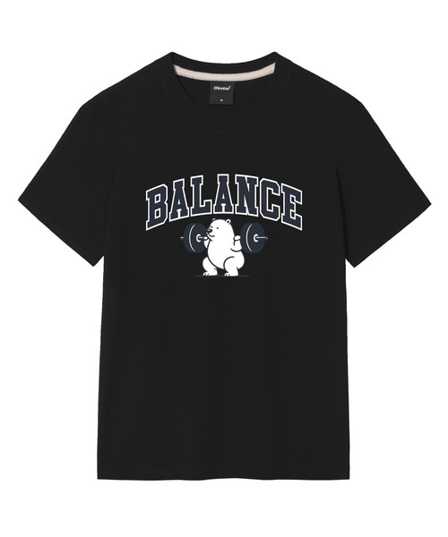 OKSTAR(オクスター)の「バランスベア 半袖Tシャツ(Tシャツ/カットソー・メンズ・ホワイト/ブラック/グレー/ダークグリーン/ネイビー/ダークブルー/クリーム/ライトグレー/ライトベージュ/ダークグレー/カーキ・SMALL/MEDIUM/LARGE/X-LARGE/2XL/3XL/4XL)」の2枚目の写真