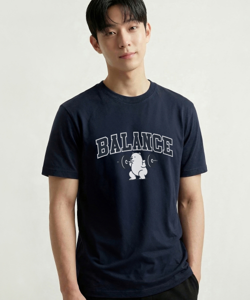 OKSTAR(オクスター)の「バランスベア 半袖Tシャツ(Tシャツ/カットソー・メンズ・ホワイト/ブラック/グレー/ダークグリーン/ネイビー/ダークブルー/クリーム/ライトグレー/ライトベージュ/ダークグレー/カーキ・SMALL/MEDIUM/LARGE/X-LARGE/2XL/3XL/4XL)」の13枚目の写真