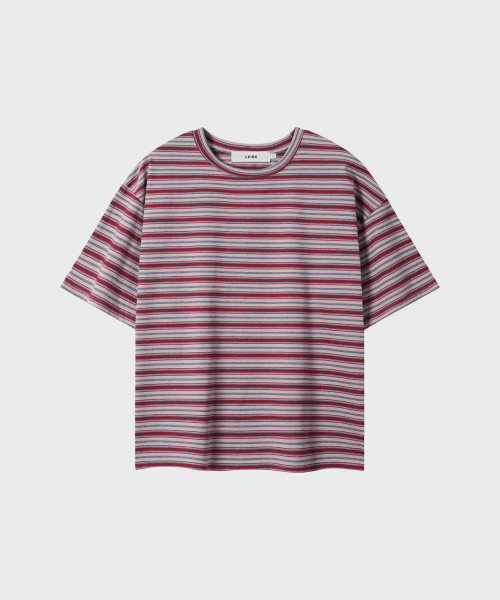 LEIRE（ルアール）の「エッセンシャルストライプクロップTシャツ[バーガンディ]（Tシャツ/カットソー・メンズ・その他・X-LARGE/2XL/MEDIUM/LARGE）」の4枚目の写真