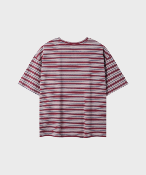 LEIRE（ルアール）の「エッセンシャルストライプクロップTシャツ[バーガンディ]（Tシャツ/カットソー・メンズ・その他・X-LARGE/2XL/MEDIUM/LARGE）」の5枚目の写真