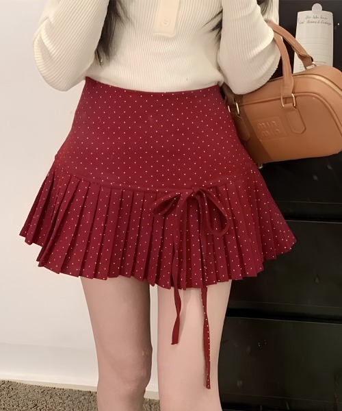 center i(センターアイ)の「ドットプリントプリーツミニスカート(スカート・レディース・レッド/ブラック/ネイビー・M/S)」の13枚目の写真