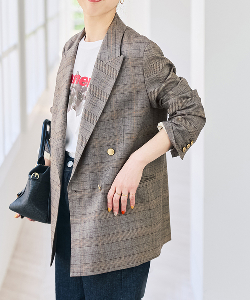 Spick & Span(スピックアンドスパン)の「《セットアップ可》ウールブレンドグレンチェックジャケット(テーラードジャケット・レディース・その他6・34/36/38/40)」の4枚目の写真
