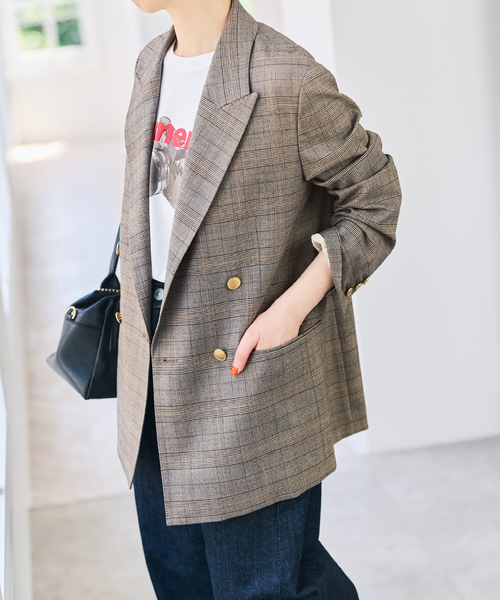 Spick & Span(スピックアンドスパン)の「《セットアップ可》ウールブレンドグレンチェックジャケット(テーラードジャケット・レディース・その他6・34/36/38/40)」の5枚目の写真