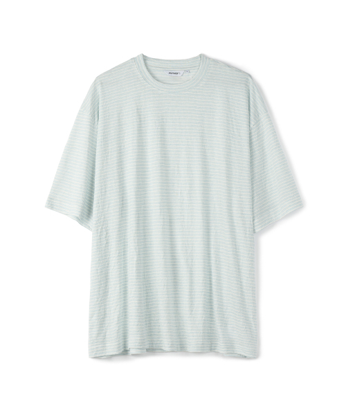 PARTIMENTO(パルティメント)の「リネンブレンドストライプTアイスミント(Tシャツ/カットソー・メンズ・その他・MEDIUM/LARGE)」の1枚目の写真