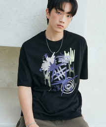 スタースクリブル 半袖Tシャツ ブラック