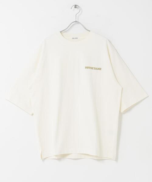 FORK&SPOON（フォークアンドスプーン）の「FORK&SPOON　フロッキープリントTシャツ（Tシャツ/カットソー・メンズ・オフホワイト/チャコールグレー・4/5）」の3枚目の写真