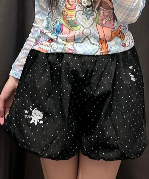 AsheKsha(アシクシャ)の「小水玉刺繍ショートパンツ(その他パンツ・レディース・ブラック・F)」の2枚目の写真