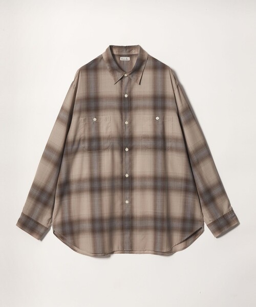 Steven Alan Wool Onble Check Regular Collar Regular Fit футболка LOOSE