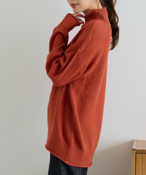 BELLUNA(ベルーナ)の「肌と仲良くなれる鹿のこ編ニット(ニット/セーター・レディース・テラコッタ/サックスブルー/ネイビー/モカ/グリーン・LARGE/MEDIUM/X-LARGE)」の20枚目の写真